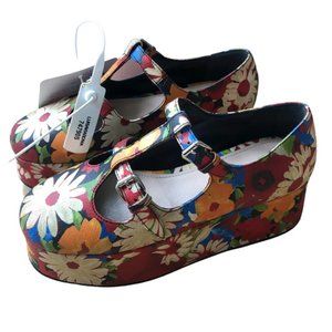 NEW IN BOX floral Miu Miu t-strap platform mary janes leather size 36 US 6